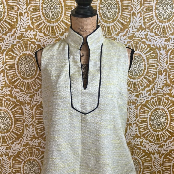 Sail To Sable Tweed Sleeveless V-Neck Sheath Mini Dress Lime Green/Silver Szie M - Picture 3 of 9